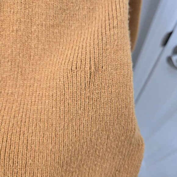 Dress Forum Sweater Womens Small Black Tan Colorblock Stripes Minimalist Casual - Picture 7 of 8